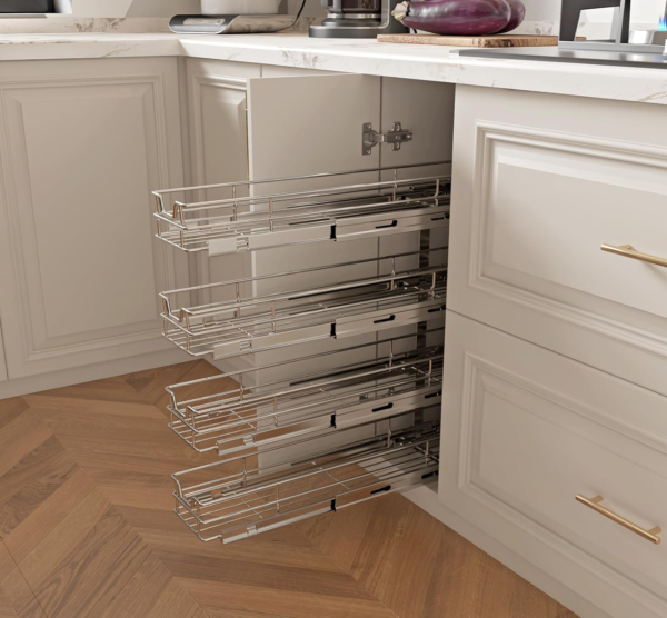 4-Tier 8" W x 21" D Narrow Pull Out Cabinet Organizer - Image 3